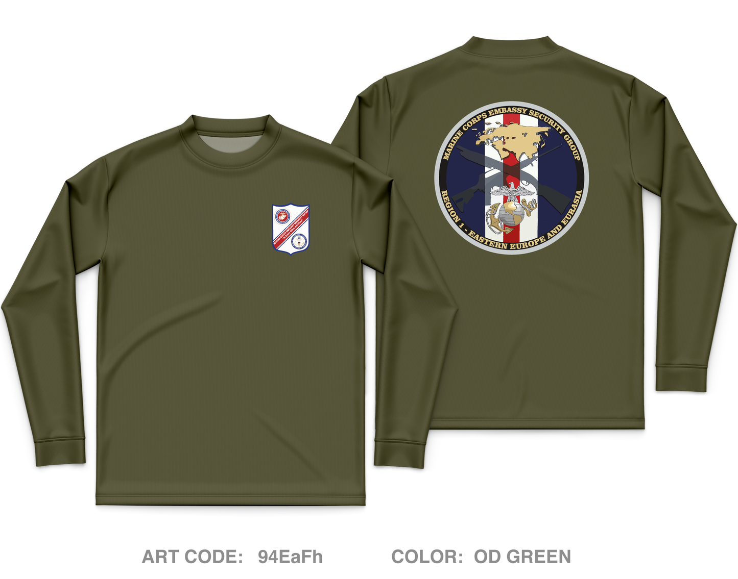Marine Corps Embassy Security Group, Region 1 HQ Core Men's LS Performance Tee - 94EaFh
