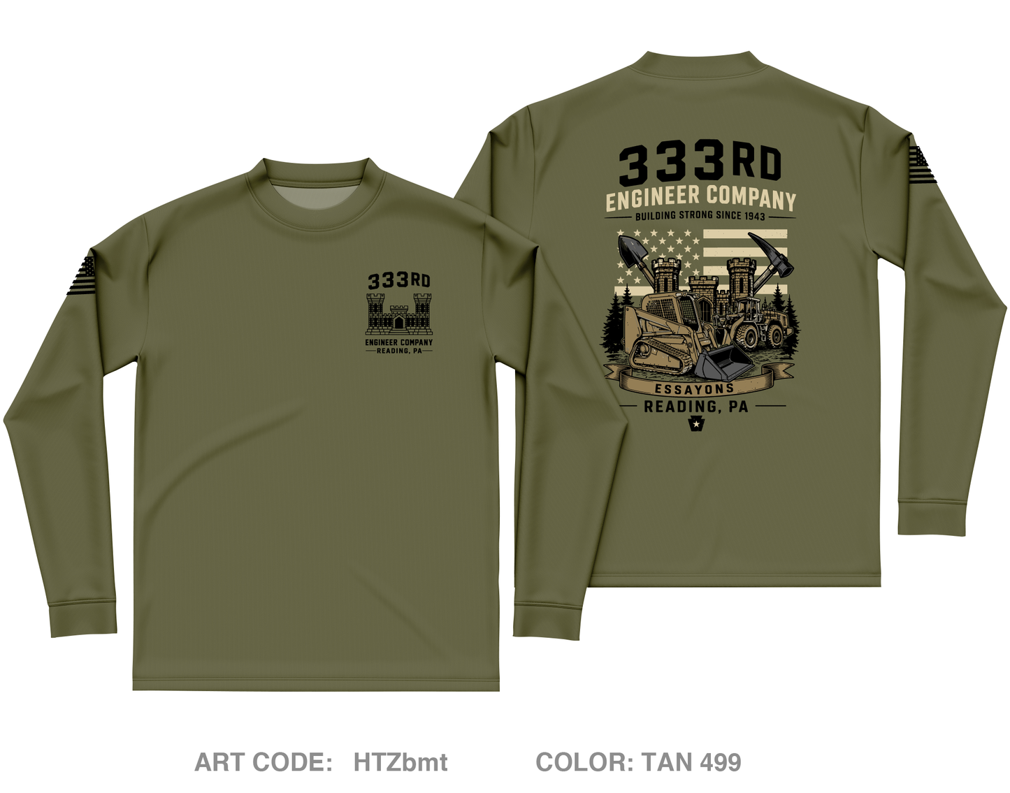 333rd Engineer Company Core Men's LS Performance Tee - HTZbmt