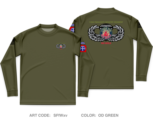 1/504th Pir Store 1 Core Men's LS Performance Tee - SFfWxv