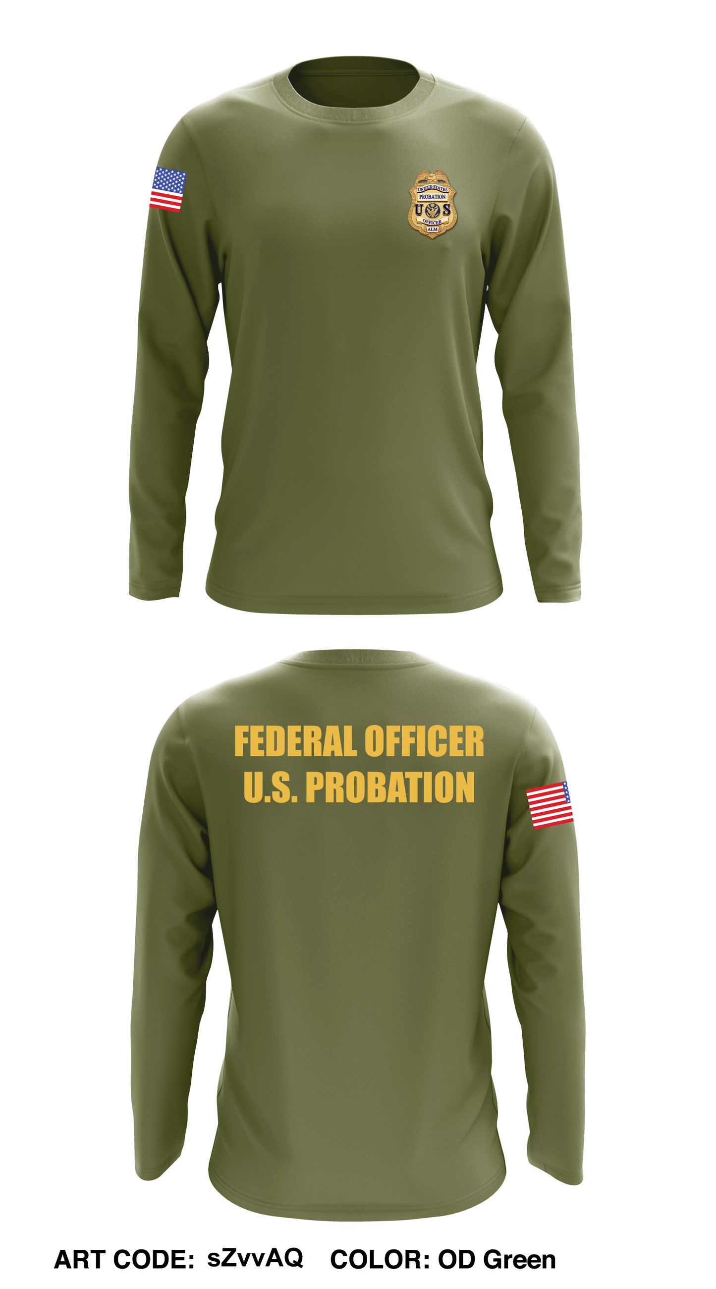 U.S. Probation Core Men's LS Performance Tee - sZvvAQ