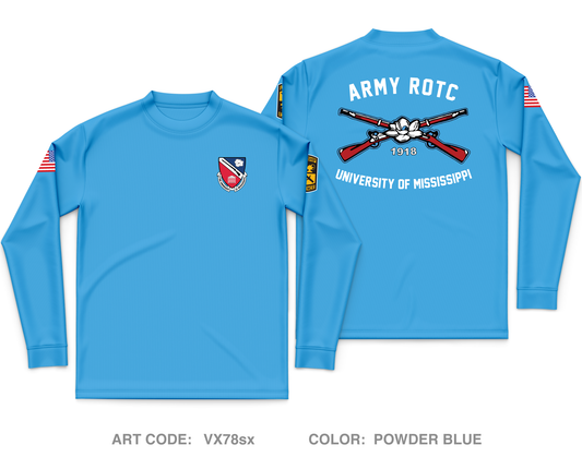 Ole Miss ROTC Cadet Core Men's LS Performance Tee - VX78sx