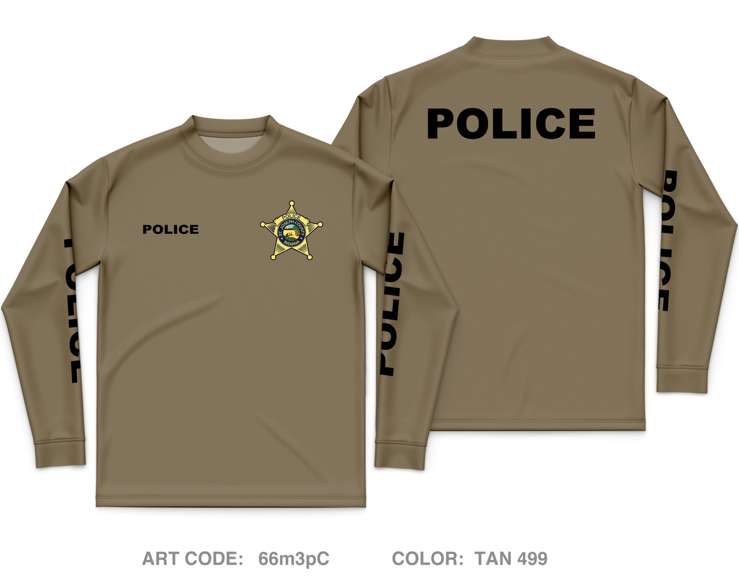 St. Joseph County Police Department Core Men's LS Performance Tee - 66m3pC