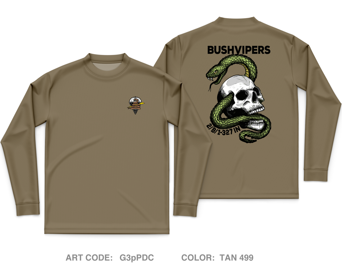 2nd PLT Bushvipers Core Men's LS Performance Tee - G3pPDC