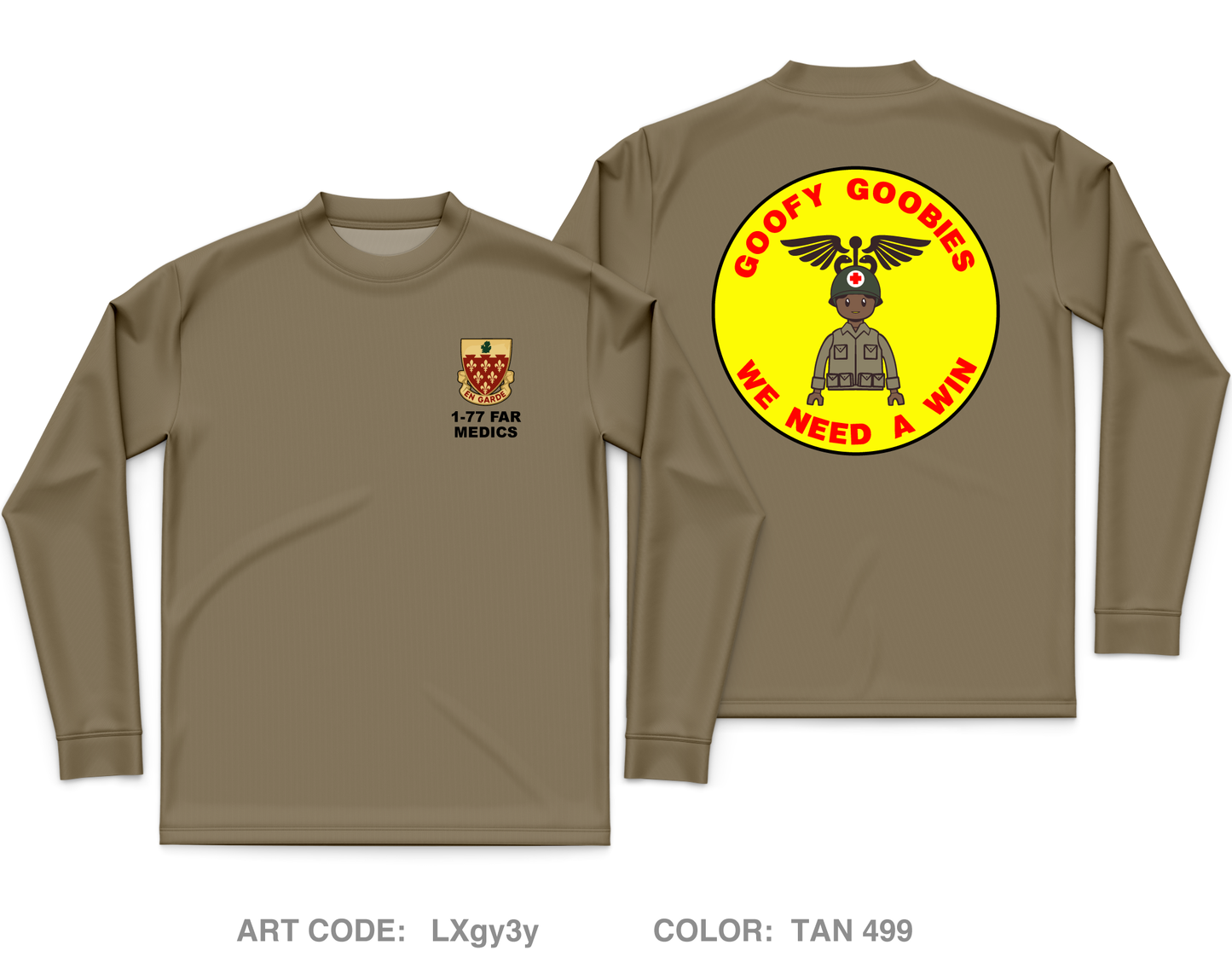 41st FAB, 1-77 FAR, HHB Medical Platoon Core Men's LS Performance Tee - LXgy3y