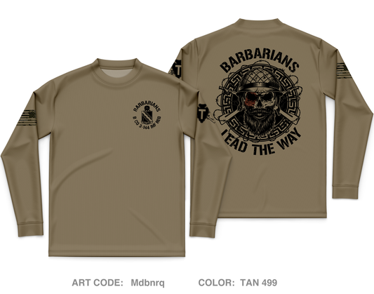 Barbarians / B Co 3-144 INF REG Core Men's LS Performance Tee - Mdbnrq