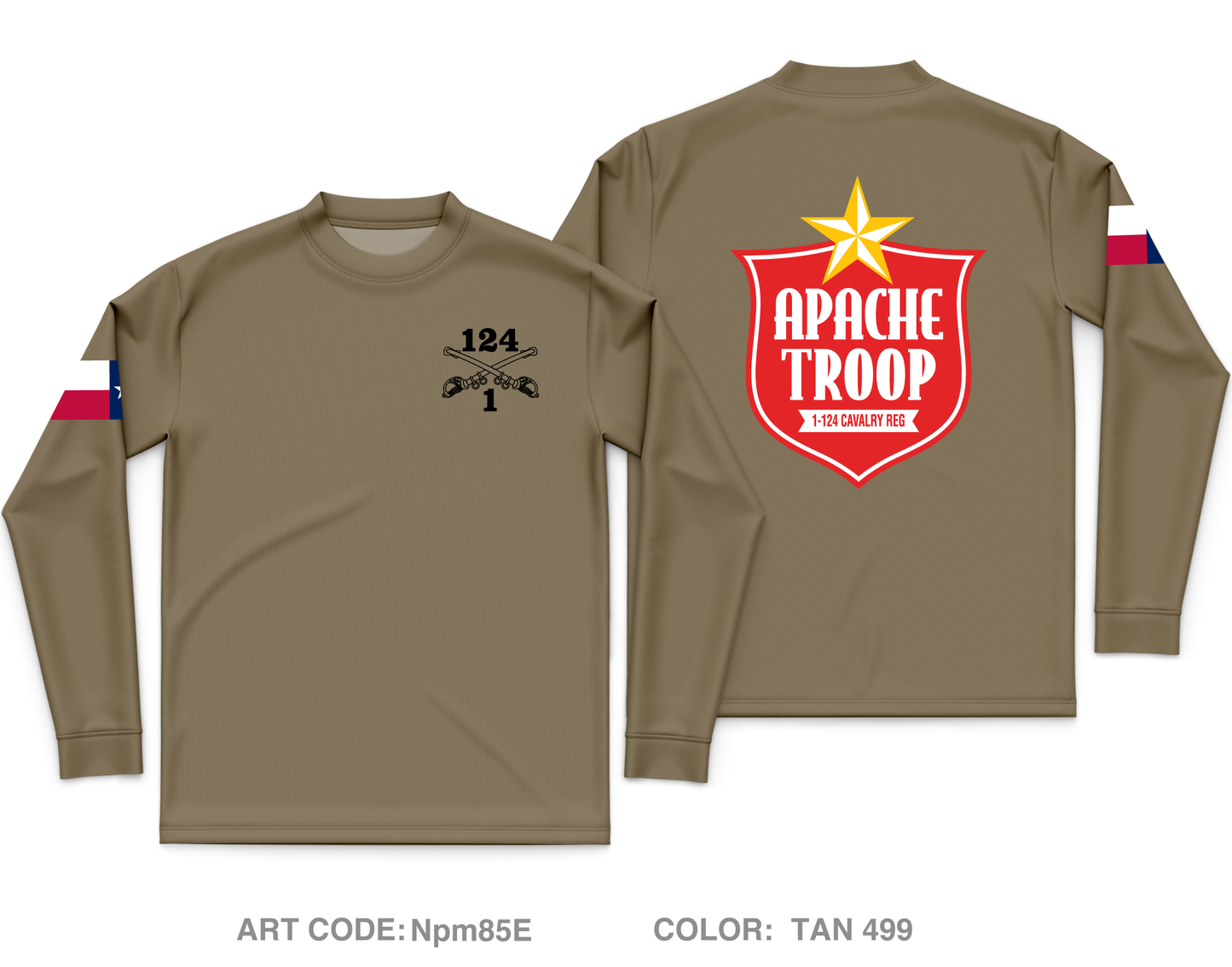 A Troop 1|124th Cavalry Reg Core Men's LS Performance Tee - Npm85E