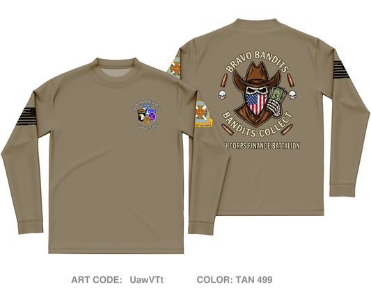 Bravo Company, 18th Corps Finance Battalion Fundraising Collection Core Men's LS Performance Tee - UawVTt