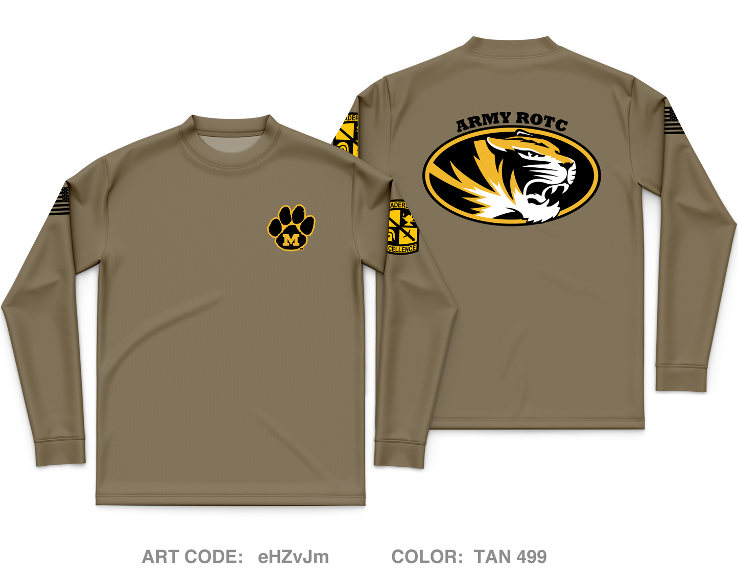 Mizzou Army ROTC Core Men's LS Performance Tee - eHZvJm