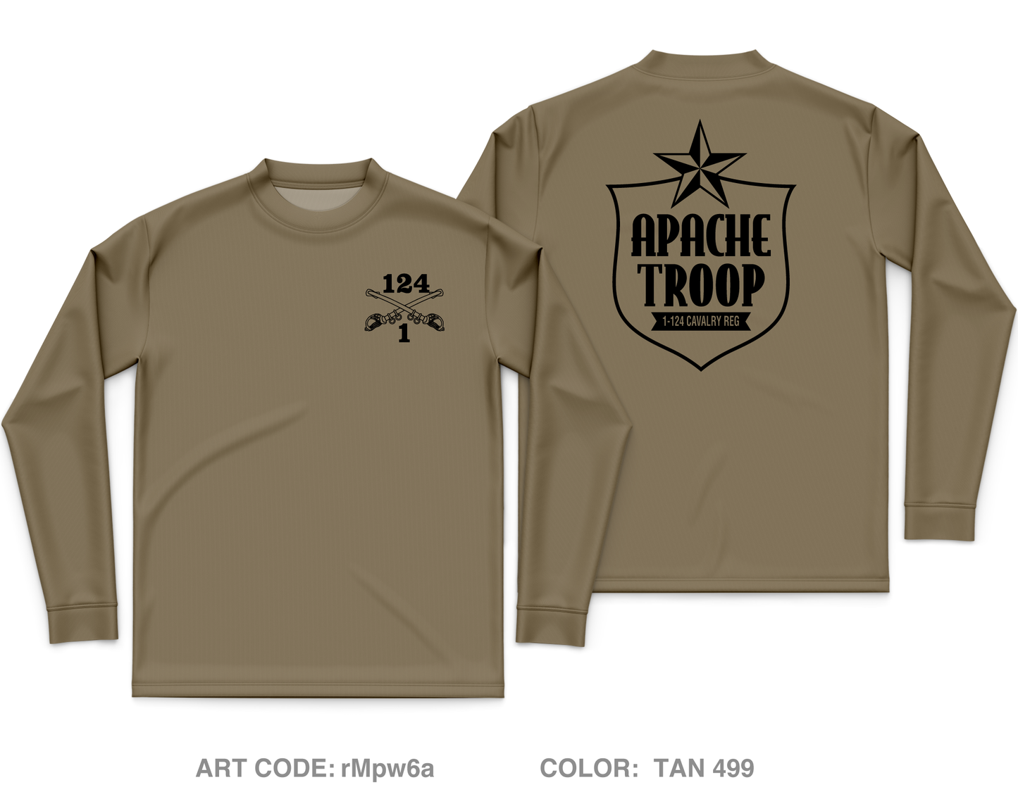 A Troop 1|124th Cavalry Reg Core Men's LS Performance Tee - rMpw6a