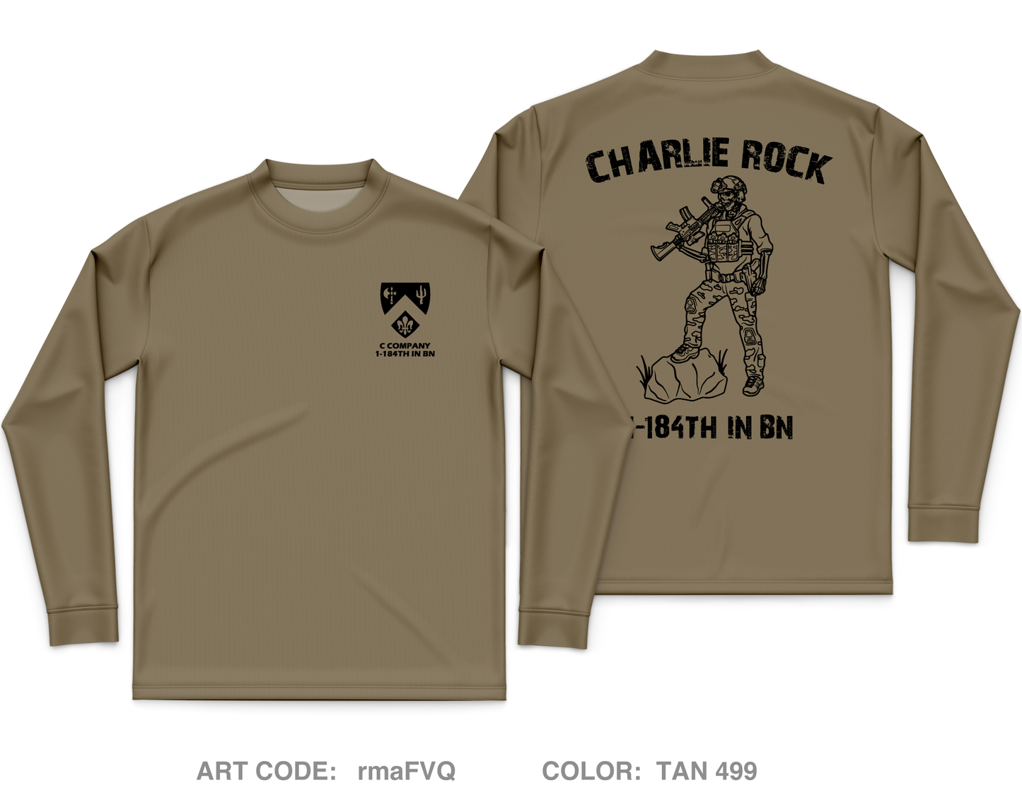 C Co 1-184th IN BN Store 1 Core Men's LS Performance Tee - rmaFVQ
