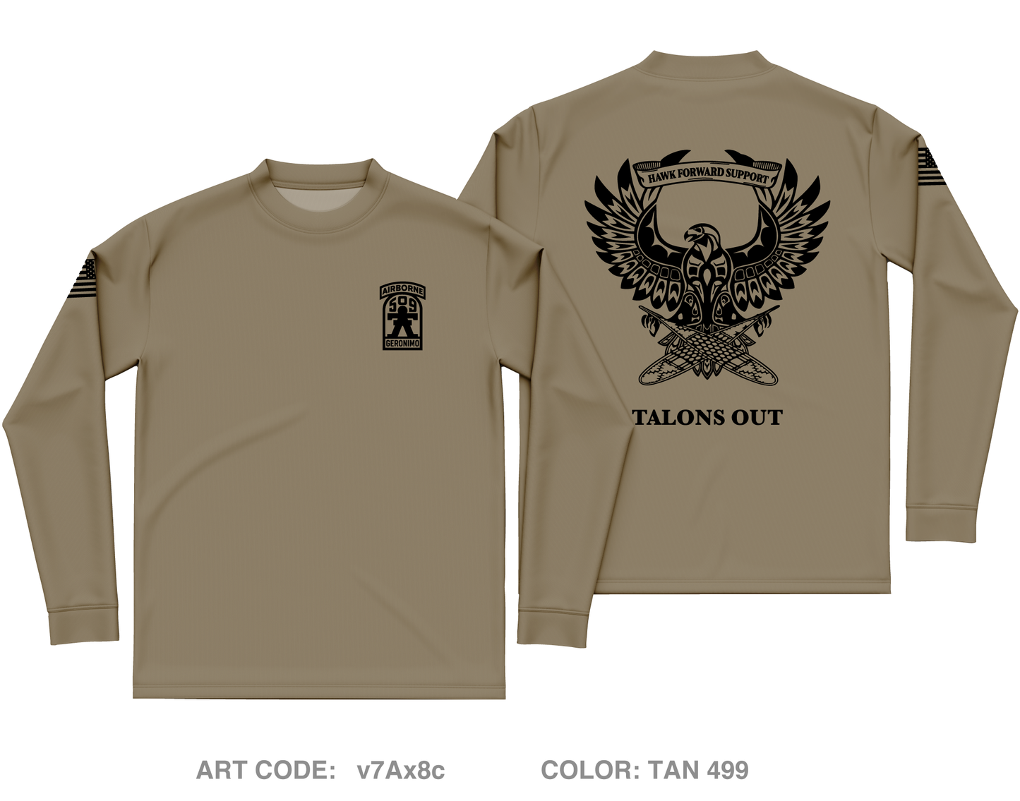 Hawk 3-509th ABN IN Core Men's LS Performance Tee - v7Ax8c