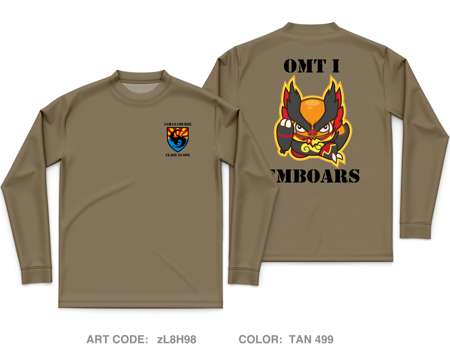 35M10 Course 25-006 OMT 1 Core Men's LS Performance Tee - zL8H98