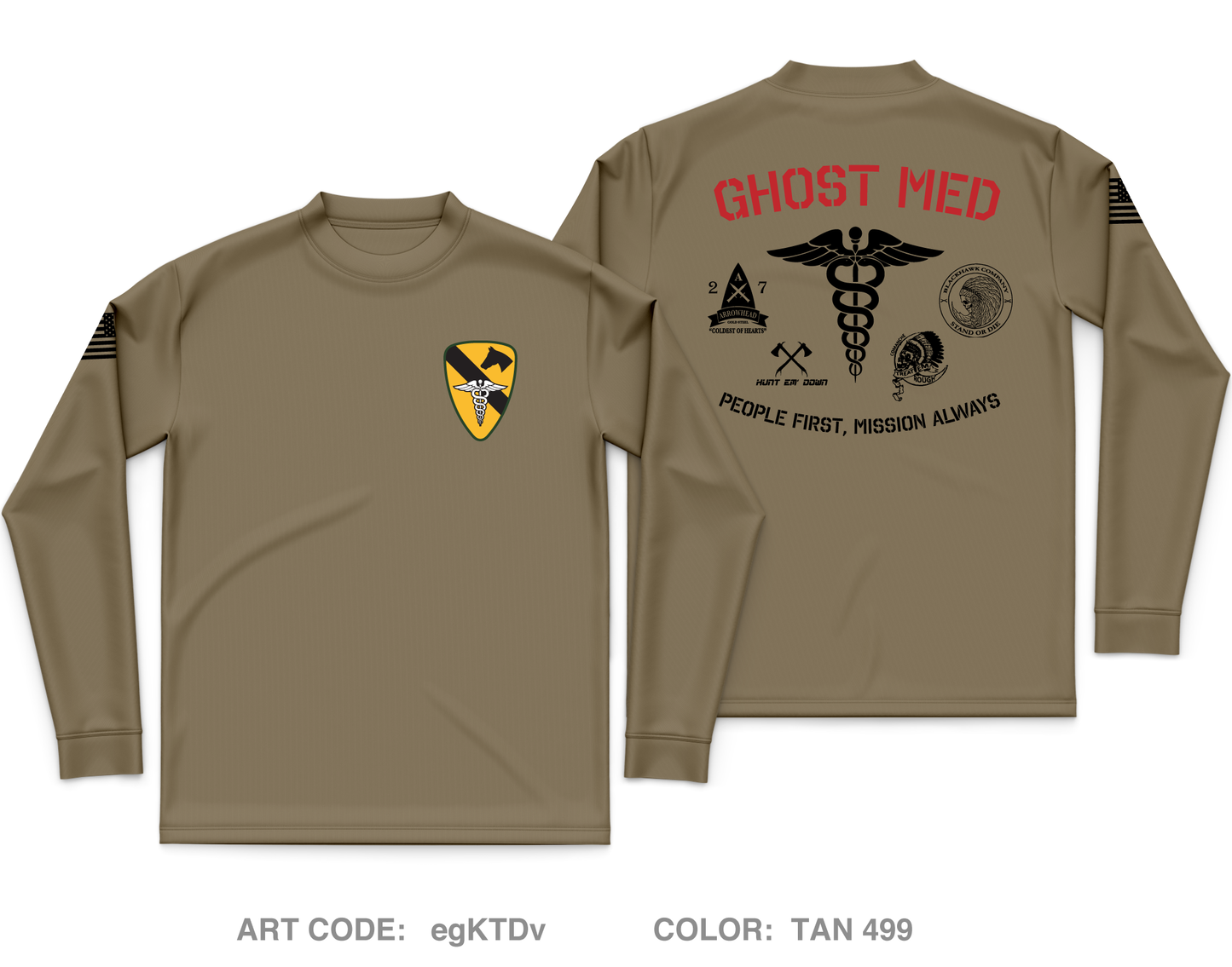 MEDIC PLATOON, 2-7 CAV, 3ABCT Core Men's LS Performance Tee - egKTDv