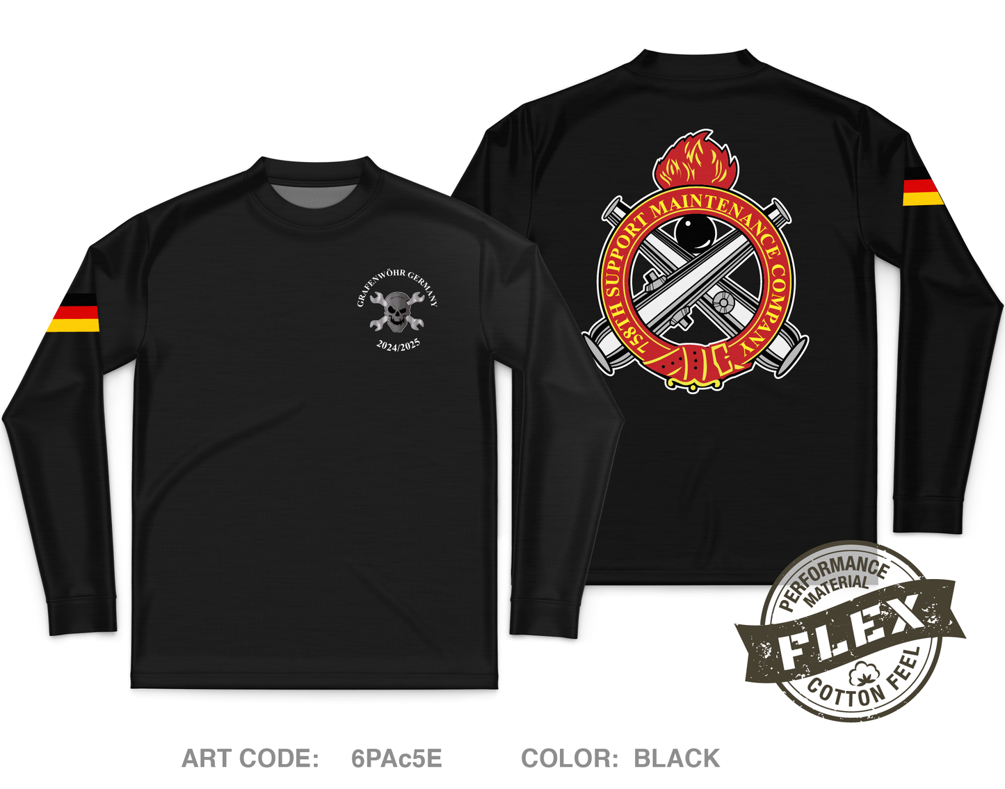 758th Support Maintenance Company Core Men's LS Flex Performance Tee - 6PAc5E