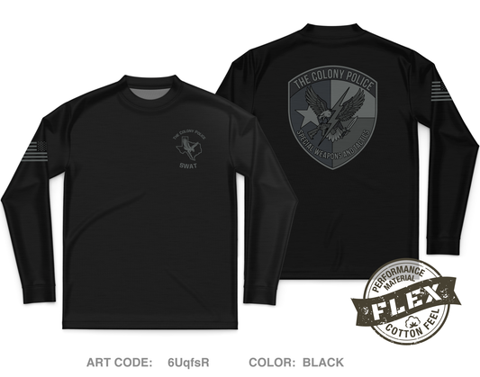The Colony Police Department SWAT Core Men's LS Flex Performance Tee - 6UqfsR