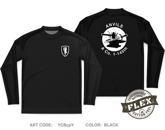 A CO. "Anvils", 1-145th Core Men's LS Flex Performance Tee - YCBcpY