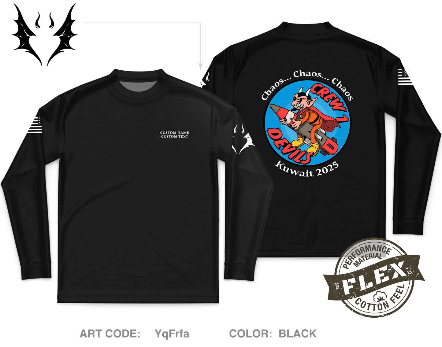 Bravo 1-44 ADA Crew 1 Core Men's LS Flex Performance Tee - YqFrfa