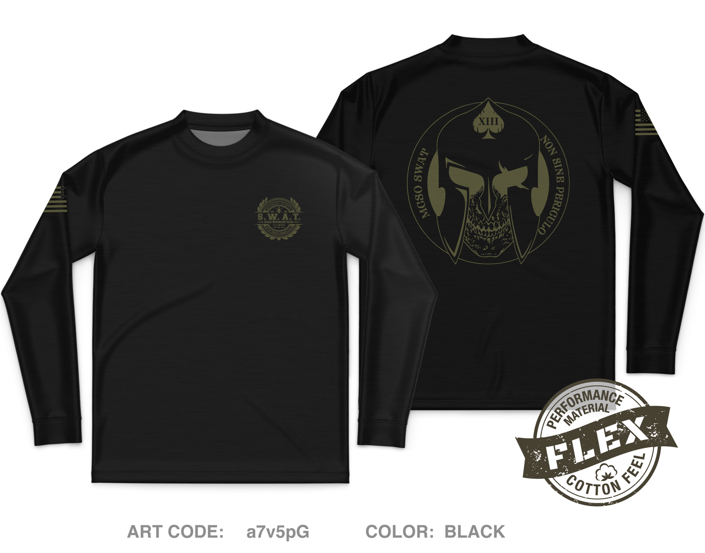 MCSO SWAT Fundraising Collection Core Men's LS Flex Performance Tee - a7v5pG