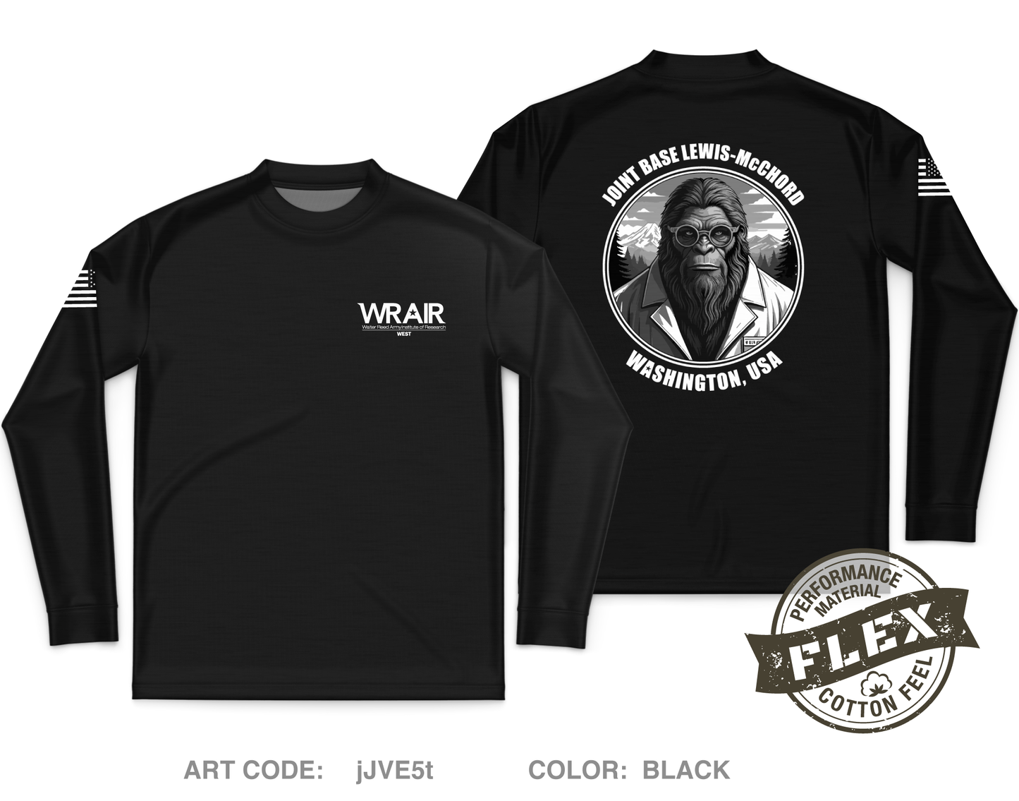 Walter Reed Army Institute of Research - West (WRAIR-W) Core Men's LS Flex Performance Tee - jJVE5t