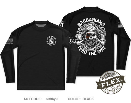 Barbarians / B Co 3-144 INF REG Core Men's LS Flex Performance Tee - nB3by9