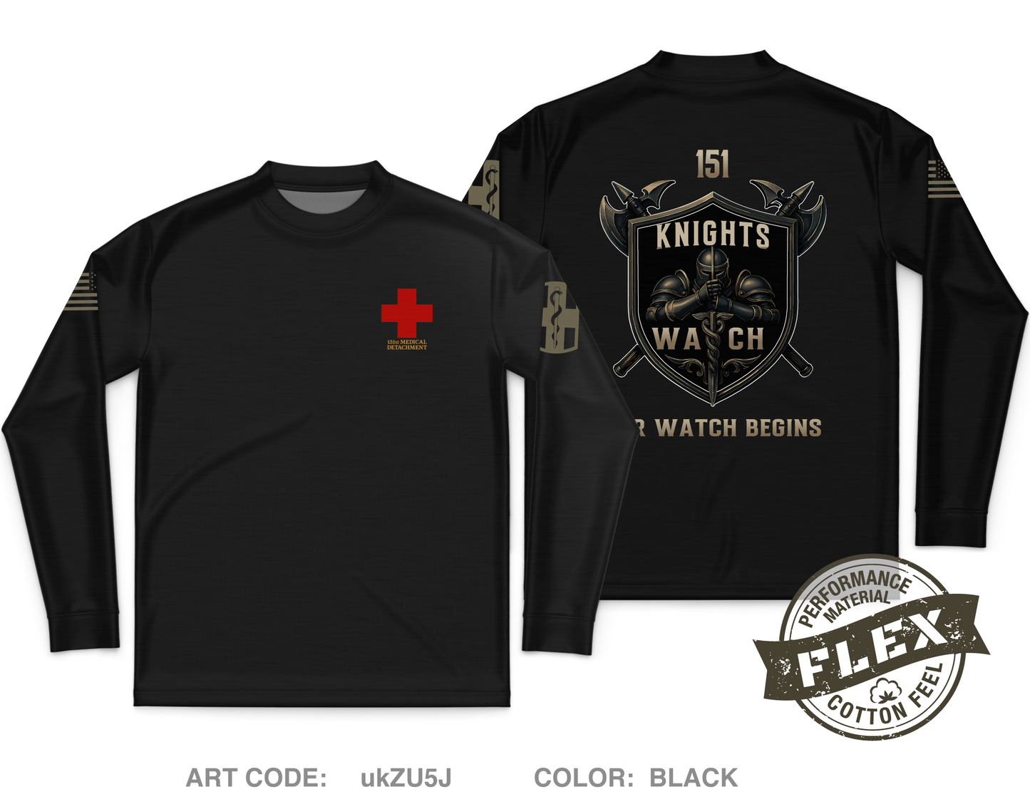 151st Medical Detachment Core Men's LS Flex Performance Tee - ukZU5J
