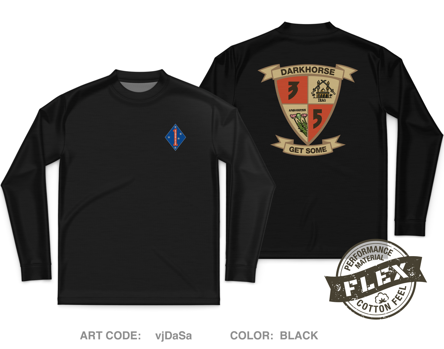 3rd Battalion 5th Marines Core Men's LS Flex Performance Tee - vjDaSa