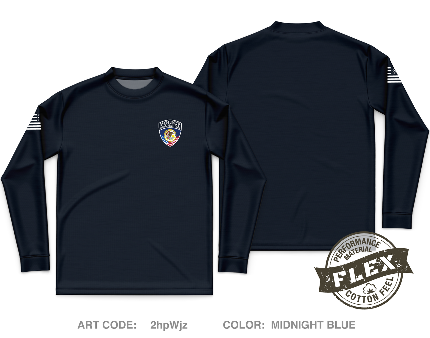 Manhattan Police Department Core Men's LS Flex Performance Tee - 2hpWjz