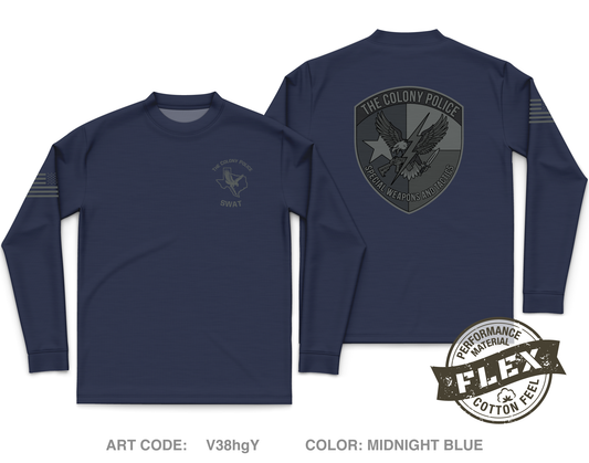 The Colony Police Department SWAT Core Men's LS Flex Performance Tee - V38hgY