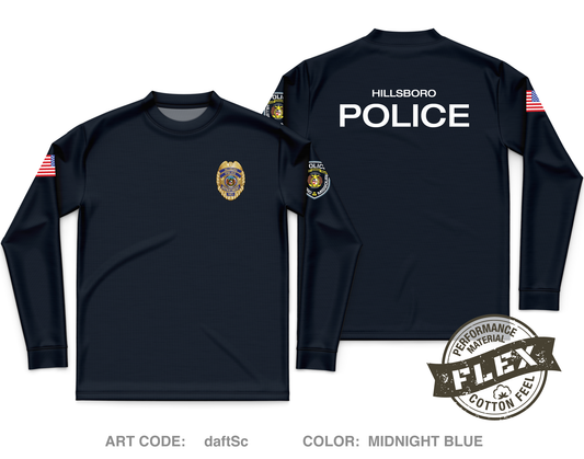 Hillsboro Police Department Core Men's LS Flex Performance Tee - daftSc