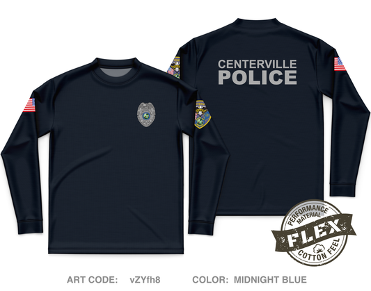 Centerville Police Department Core Men's LS Flex Performance Tee - vZYfh8
