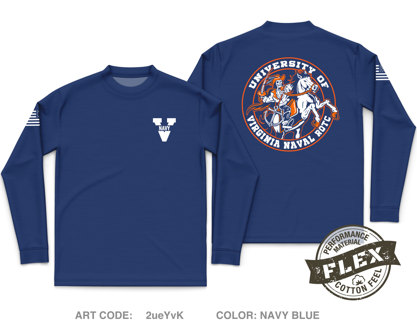 UVA NROTC Core Men's LS Flex Performance Tee - 2ueYvK