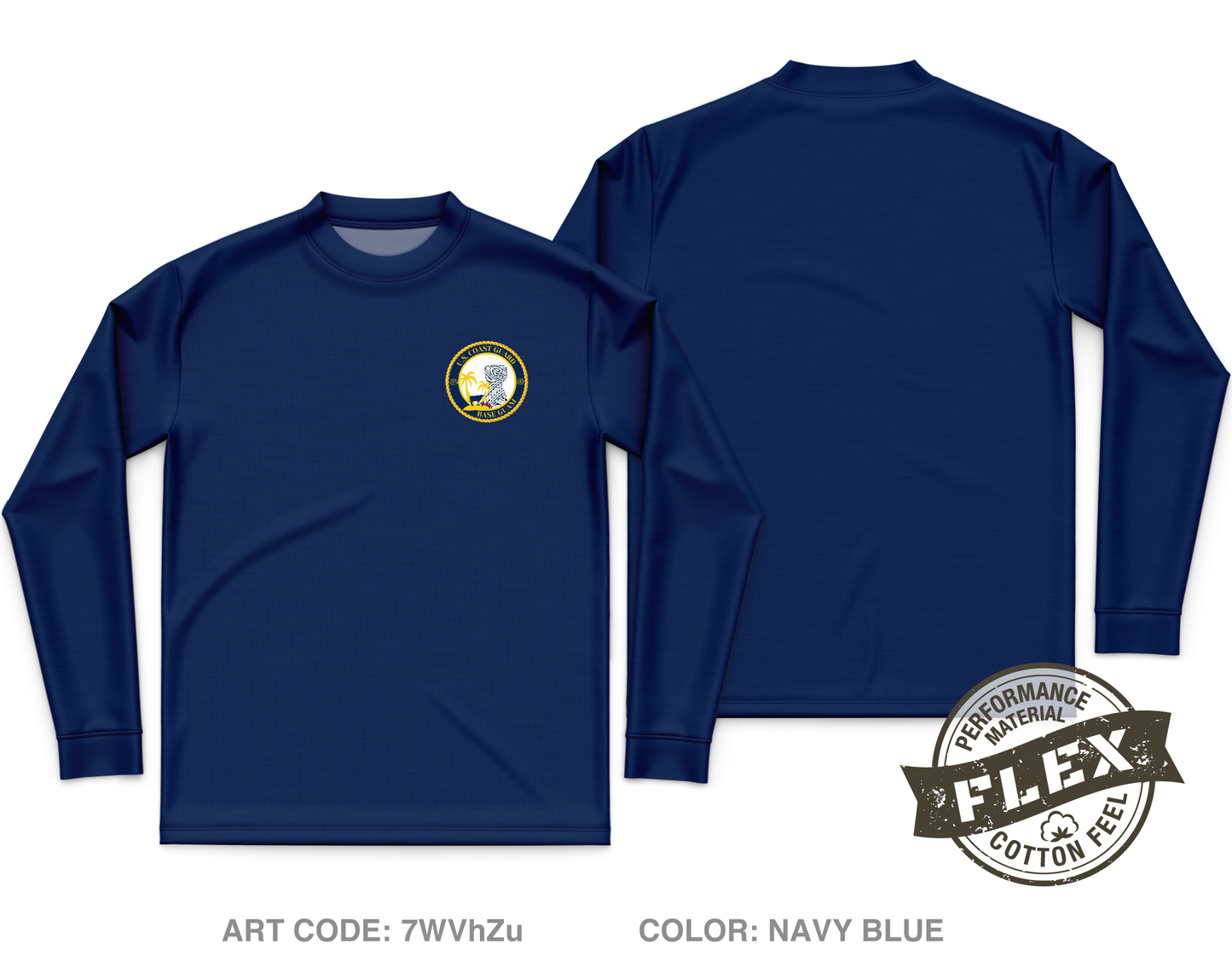 USCG Base Guam Core Men's LS Flex Performance Tee - 7WVhZu