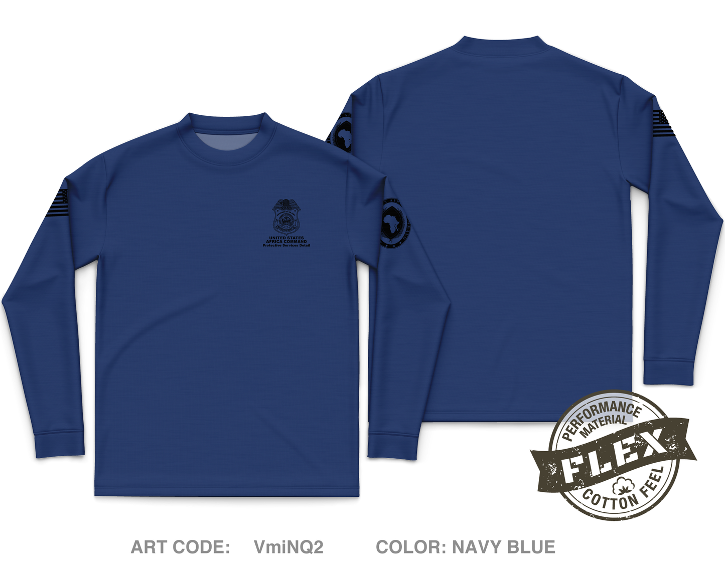 AFRICOM-PSD Core Men's LS Flex Performance Tee - VmiNQ2