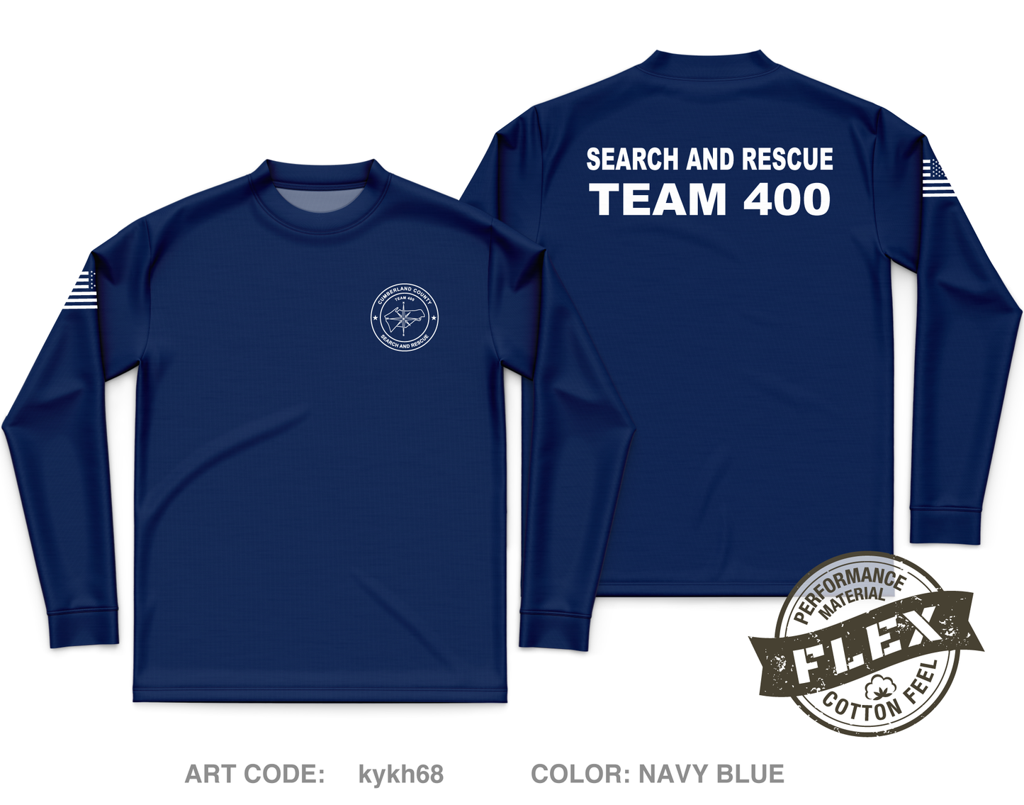 CUMBERLAND COUNTY SEARCH AND RESCUE Core Men's LS Flex Performance Tee - kykh68