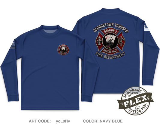 GTFD Station 2 Fundraising Collection Core Men's LS Flex Performance Tee - ycL0Hv