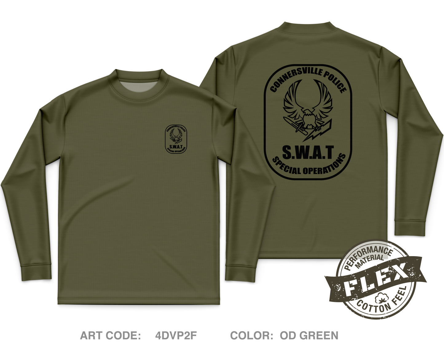 Connersville SWAT Core Men's LS Flex Performance Tee - 4DVP2F