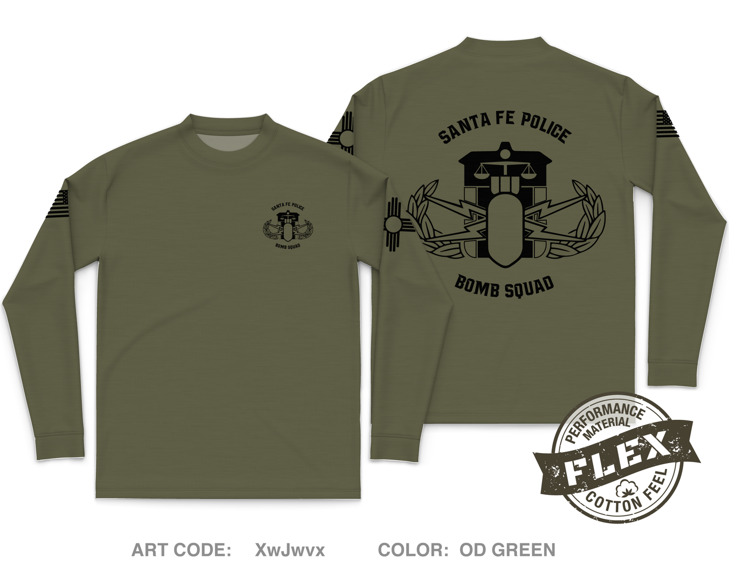 Santa Fe Police Department Core Men's LS Flex Performance Tee - XwJwvx