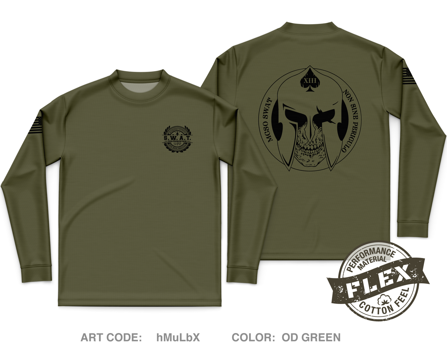 MCSO SWAT Fundraising Collection Core Men's LS Flex Performance Tee - hMuLbX