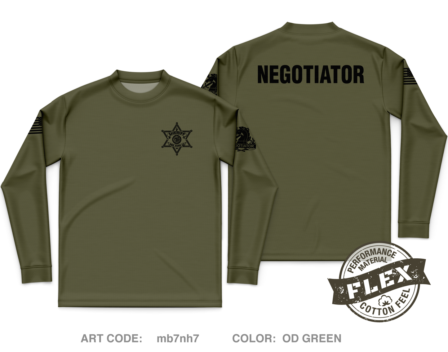 San Juan County Crisis Negotiations Team Core Men's LS Flex Performance Tee - mb7nh7
