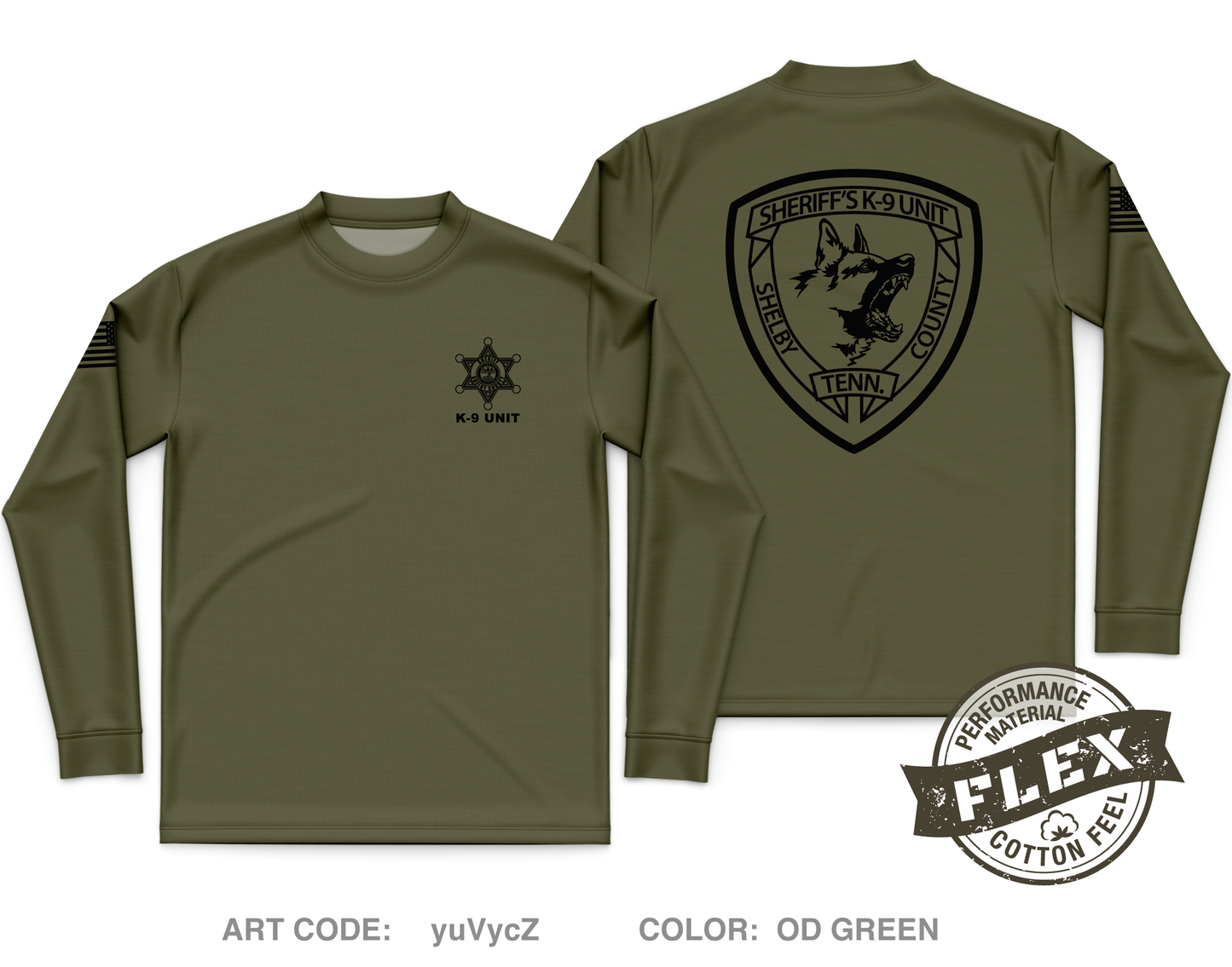 Shelby County Sheriff’s K-9 Unit Store 1 Core Men's LS Flex Performance Tee - yuVycZ