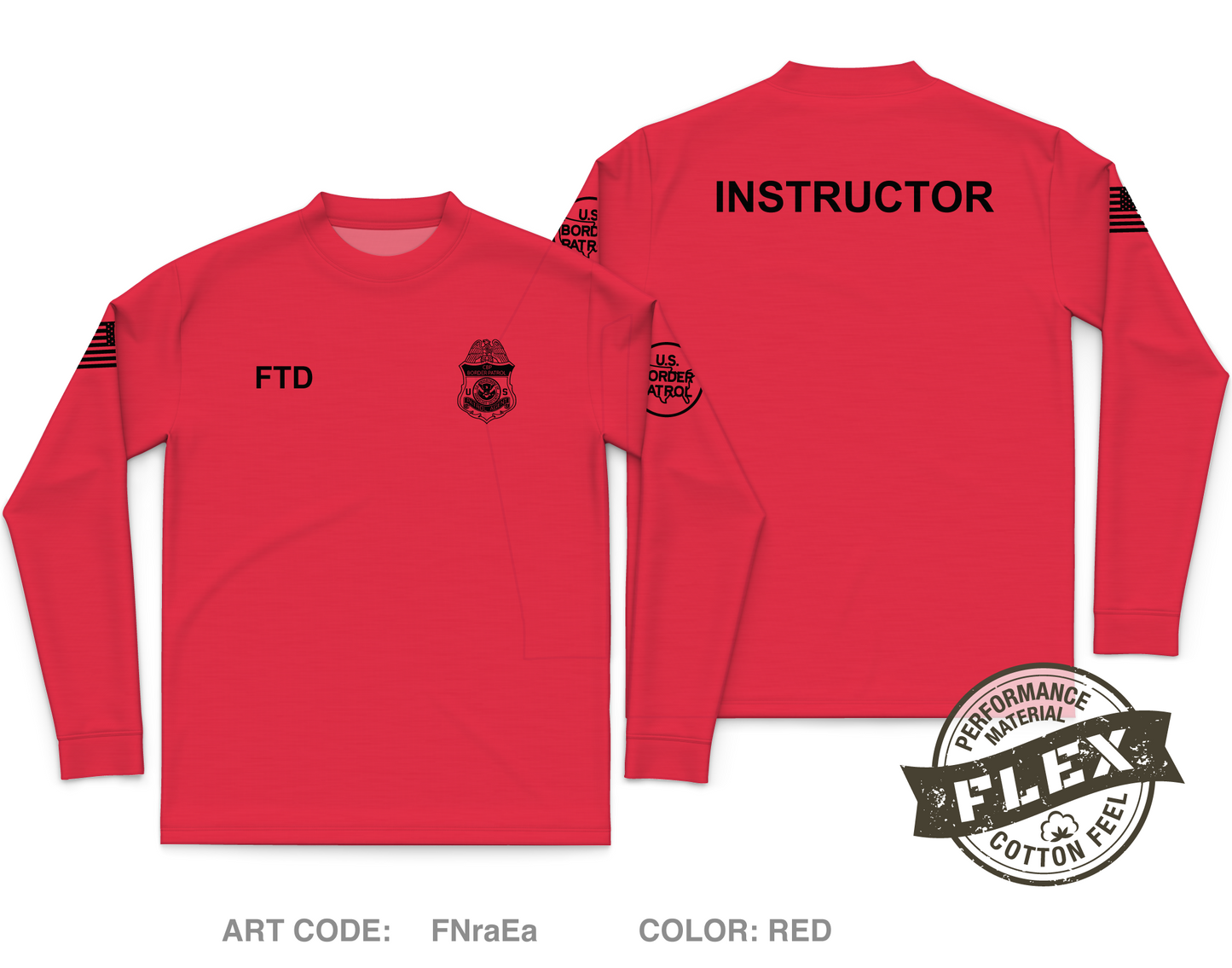 USBP FTD Core Men's LS Flex Performance Tee - FNraEa