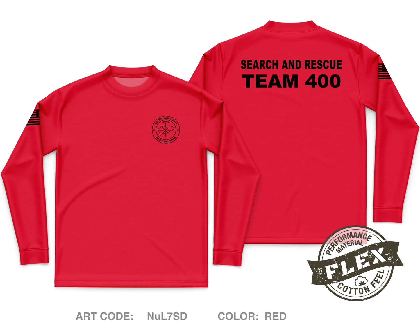 CUMBERLAND COUNTY SEARCH AND RESCUE Core Men's LS Flex Performance Tee - NuL7SD