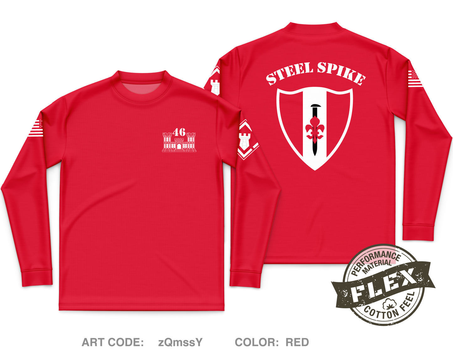 46th Engineers Core Men's LS Flex Performance Tee - zQmssY