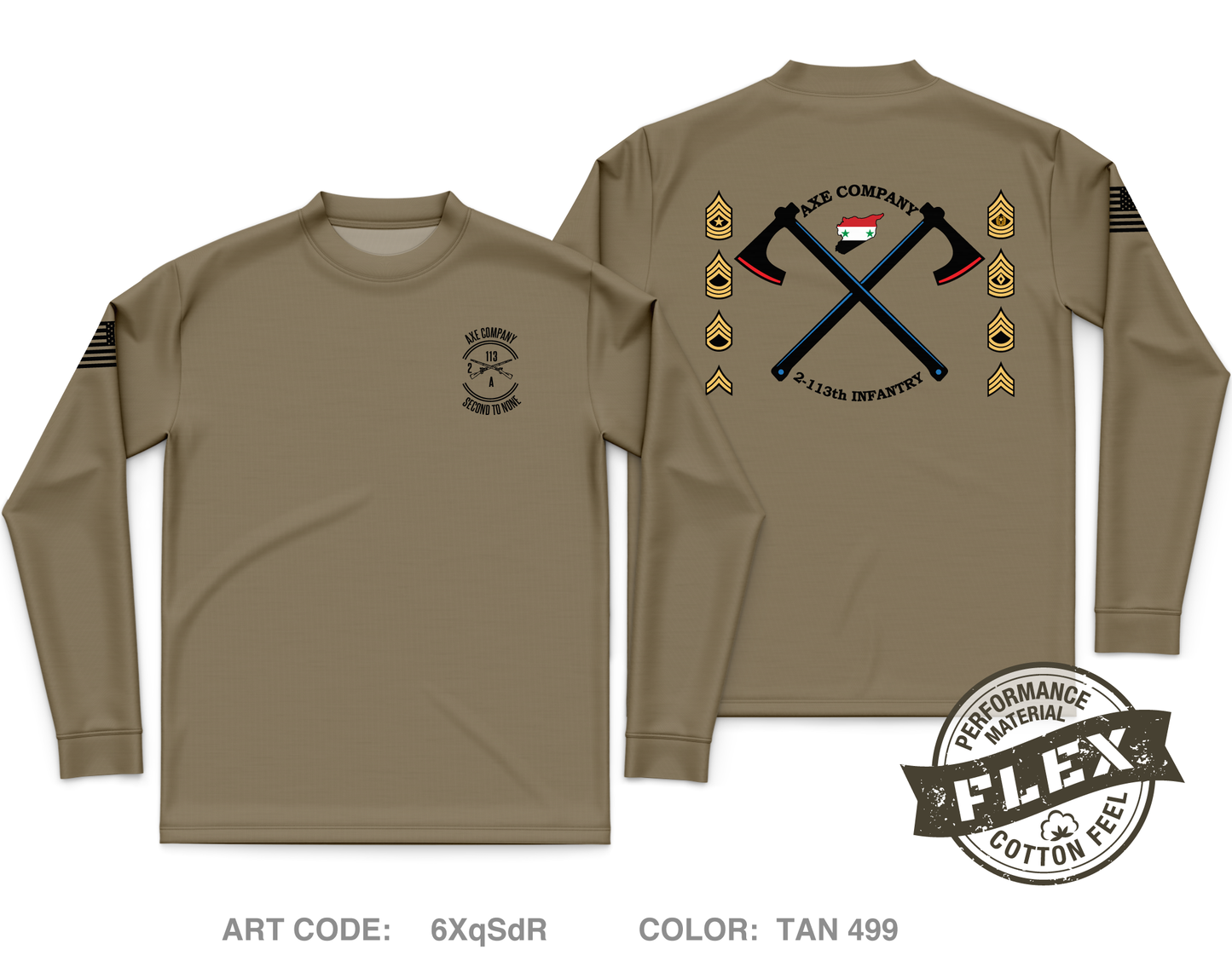 Axe Co. 2-113th Core Men's LS Flex Performance Tee - 6XqSdR