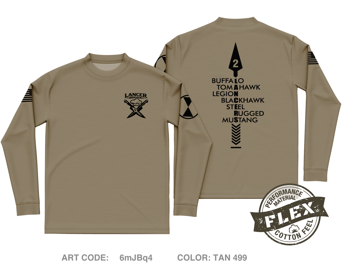 Lancer BDE Core Men's LS Flex Performance Tee - 6mJBq4