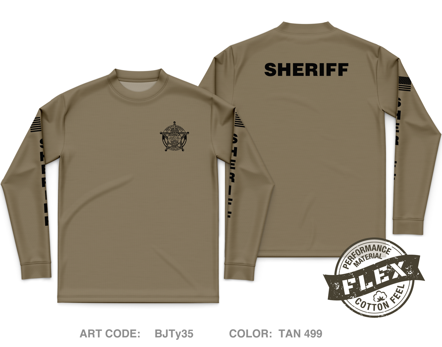 Crenshaw County Sheriffs Office Core Men's LS Flex Performance Tee - BJTy35