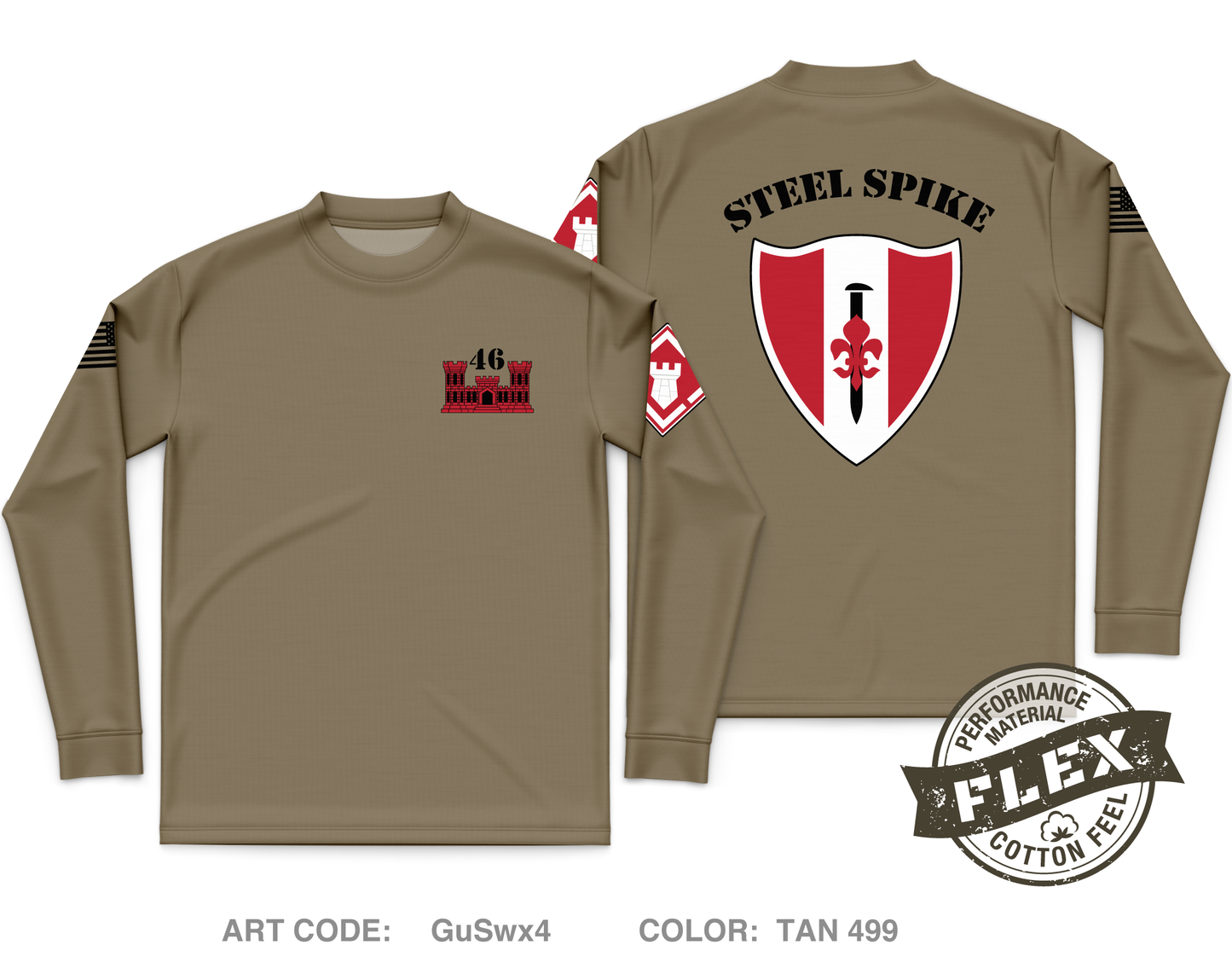 46th Engineers Core Men's LS Flex Performance Tee - GuSwx4