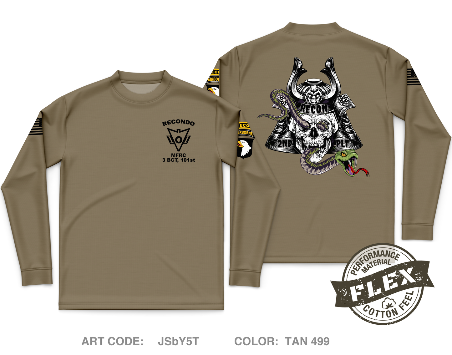 2nd PLT, MFRC, 3 BCT, 101st ARBN DIV Core Men's LS Flex Performance Tee - JSbY5T
