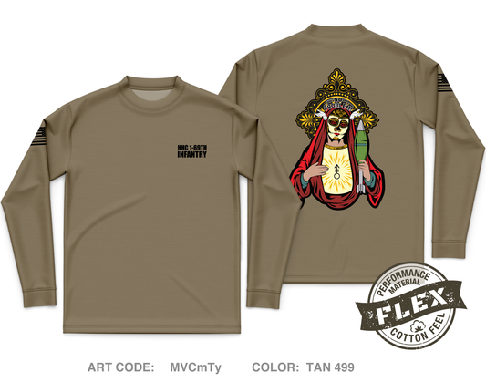 HHC 1-69TH INF Core Men's LS Flex Performance Tee - MVCmTy