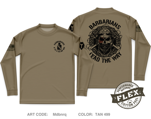 Barbarians / B Co 3-144 INF REG Core Men's LS Flex Performance Tee - Mdbnrq